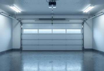 Modern garage door with smart opener and sleek design in Chaska, MN showcasing new technologies for 2025