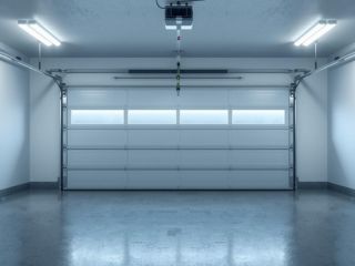 Modern garage door with smart opener and sleek design in Chaska, MN showcasing new technologies for 2025